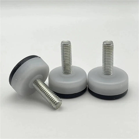 Three Heavy Duty Adjustable Leveling Feet For Tables, Chairs, And Sofas 8 Pack Iron And Plastic Construction M6 M8 Threaded Feet