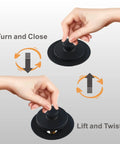 Matte Black Lift And Turn Tub Drain Conversion Kit With Two Hole Overflow Faceplate, easy turn and close operation shown
