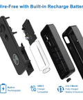Exploded view of Wireless Doorbell Camera With 180 Degree Full Body View No Subscription Required 2K HD Live View Two Way Talk Battery Powered Video Doorbell With Chime Motion Alerts Works With Alexa And Google Assistant 2 4G WiFi showing rechargeable battery components.