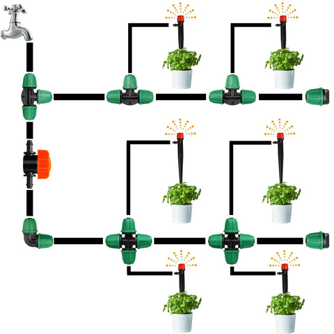 25 Pack One Quarter Inch Drip Irrigation Shut Off Valve Inline Cut Off Valve Fits One Quarter Inch Drip Tubing For Garden Lawn Watering Easy Flow Control Durable Inline Valve For Irrigation Systems, green inline valve