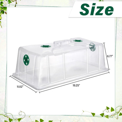 20 Pack Humidity Vented Domes For 1020 Seed Trays 7 Inch Tall Clear Plastic Greenhouse Covers With Four Green Vents Size Guide