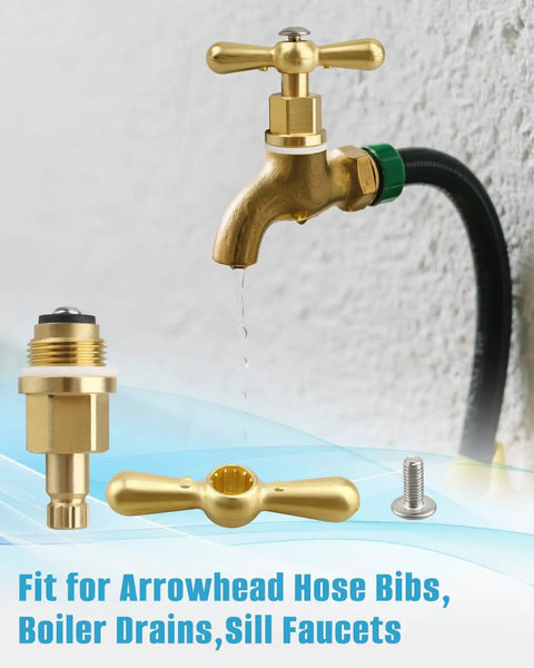 Brass Globe Valve Stem And Bonnet Kit With Handle For Arrowhead Hose Bibs Boiler Drains And Sill Faucets Go To Replacement Assembly
