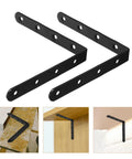 Heavy Duty Stainless Steel Straight Brackets Set Of 4 For Furniture Repair And Reinforcement, easy install for shelves and cabinets.