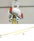 Extended Telescopic Smoke Detector Removal Tool With 3.3 Meter Pole for high ceilings, shown with smoke alarm attachment.
