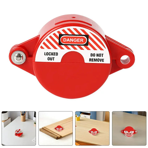 Valve Lockout Device 8 Pack High Security ABS Lockout for Gas and Water Valves, red design with danger label