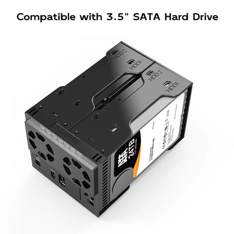 Rock Solid 4 Bay SATA Hard Drive RAID Enclosure Handles Any 2.5 Or 3.5 Inch HDD SSD Drives With Blazing USB 3.1 Type C, showcasing 3.5 inch SATA slot.