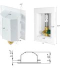 Preassembled Pex Ice Maker Outlet Box With One Half Inch Crimp Inlet And Quarter Turn Ball Valve White Finish With Stainless Steel
