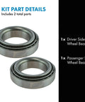 Front Wheel Bearing And Race Set For Nissan Infiniti Suzuki, Driver Side And Passenger Side LH And RH, Complete Pair