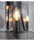 Sleek Modern Black Crystal Ceiling Pendant Light Large Round Hanging Lamp With Polished Stainless Steel Construction showcasing illuminated bulb detail.