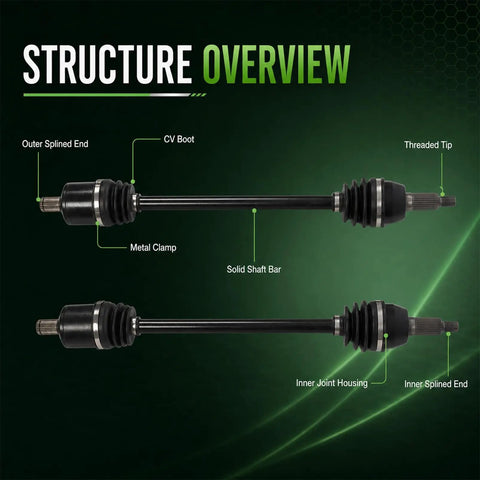 Diagram of Top Notch Front Cv Axle Drive Shaft components for Polaris Ranger Crew Exp 1000 Plus Rze R S Models.