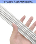 Hand holding 6061 Aluminum Round Rod 6mm Dia By 300mm Long T6511 Solid Extruded Rod For DIY Crafting and Precision Machining.