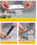 Demonstrating Built Tough 2mm Thick Butyl Roof Repair Tape Self Adhesive Aluminum Foil under cold conditions for elasticity.