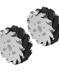 127mm Omni Directional Wheel Kit For Dope DIY Education Robots, low noise, aluminum alloy polyurethane, 2 sets, 45kg load capacity.