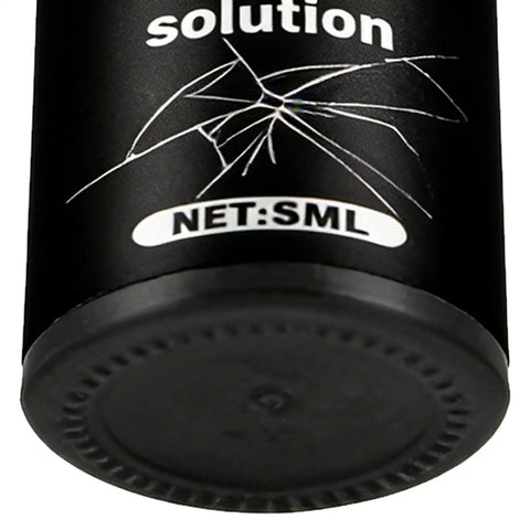 Bottom view of bottle labeled 'solution' for Scratch Killer Glass Repair Liquid For Scratches And Cracks Fast DIY Screen Restorer Kit For Phones