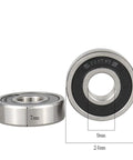 Ten Pack 6092RS Double Rubber Seal Bearings 9x24x7mm ABEC5 Z3V3 High Speed Sealed Miniature Bearings For Motors, Power Tools, Toys And Household Appliances With Low Noise And Smooth Operation, side and front view