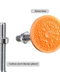 Heavy Hitter Adjustable Leveling Screw Feet 4 Pack Six Inch Swivel Support Thick Carbon Steel Machine Legs shown with nylon base.