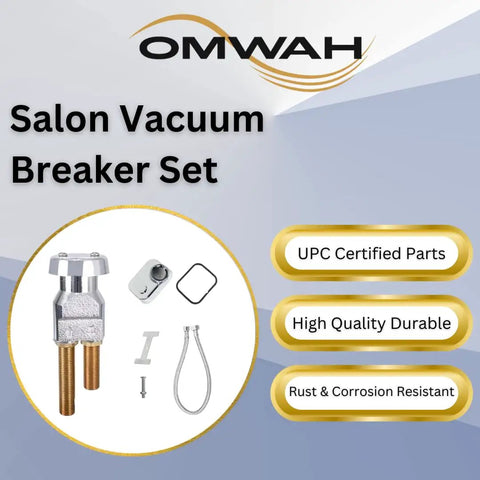 Vacuum Breaker Kit For Shampoo Bowl And Salon Sink One Way Valve With Receiver Plate Hose And Hardware Included Backflow Prevention For Most Bowls Complete Plumbing Safety Setup Must Have Pro Grade