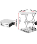 2 Pack 8 Inch Lab Jack Scissor Stand Made From Stainless Steel sturdy lab lift table platform, height 85-280mm, supports 15 kg