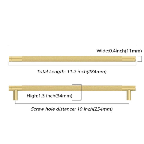 Dimensions of 10 Pack Dark Champagne Bronze Cabinet Pulls 10 Inch Center To Center Kitchen Cabinet Handles for Drawers