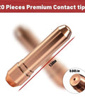 Heavy Duty 20 Pack Mig Welding Contact Tips T045.045 Diameter showing copper contact tip with measurements for MIG welding.