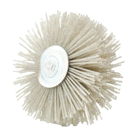 Get That Super Sleek Shiny Look With These Abrasive Nylon Wire Polishing Wheels For Furniture Carving And Root Woodworking Projects Using 1000 Grit Transparent Wires, 120 grit nylon wheel.