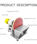 Powerful 7-Speed Electric Bench Sander With Variable Control Up To 6000Rpm displayed on a stainless steel workbench, featuring sandpaper suction cup.