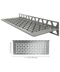 Rectangular Shower Shelf For Tiled Walls In Stainless Steel With Brushed Finish 4mm Thick Floral Design No Fuss Install