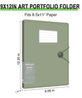 Rugged Binder With Clear Sleeves And 60 Sheet Protectors, Holds 120 Pages, Boss Level Presentation Book For Artwork, Sheet Music, And Documents, Green