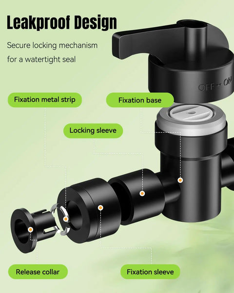 Leakproof design of 44 Piece Quick Connect Drip Irrigation Fittings Kit for One Quarter Inch Tubing with push to fit connectors