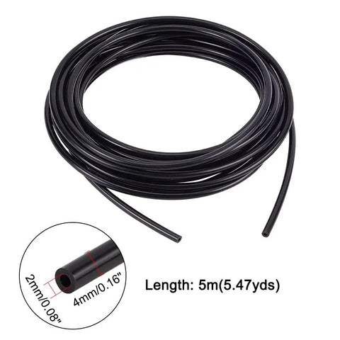 Top Tier 16 Point 4 Feet Black Silicone Vacuum Hose With 2mm Inner Diameter Fits High Temp Automotive Engines And DIY Pipeline Jobs For Smooth Suction And Reliable Performance coiled with 5m length