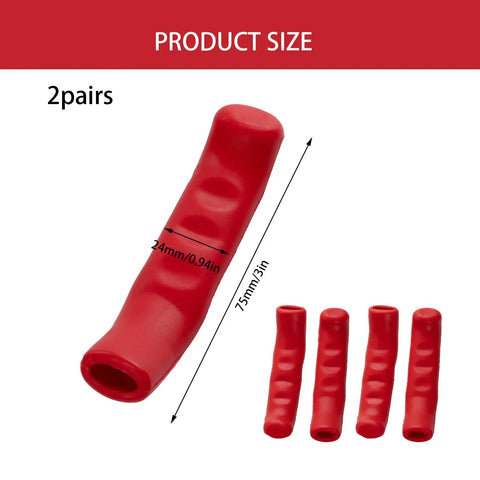Two Pairs Silicone Brake Grip Protector Covers For Road And Mountain Bikes Red Non Slip Brake Lever Sleeve dimensions