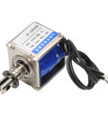 12V DC Push Pull Open Frame Solenoid Electromagnet, 20N Force, 10mm Stroke, 2A Current, Compact 22x25x26mm, Spring Return Linear Actuator For DIY Projects And Small Automation, wired metal body