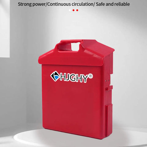 Heavy Duty 48 Volt 20Ah Electric Forklift Battery Plus Charger for Pallet Truck, red battery case with handle, durable and reliable.