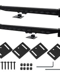 Two Piece Barn Door Soft Close Kit No Drill Version with adjustable door stoppers and actuator spacers, supports 70 to 160 lbs