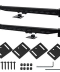 4-Piece No-Drill Soft Close Barn Door Hardware Kit For 70 To 160 Lb Sliding Doors, Quiet Hidden Track System components
