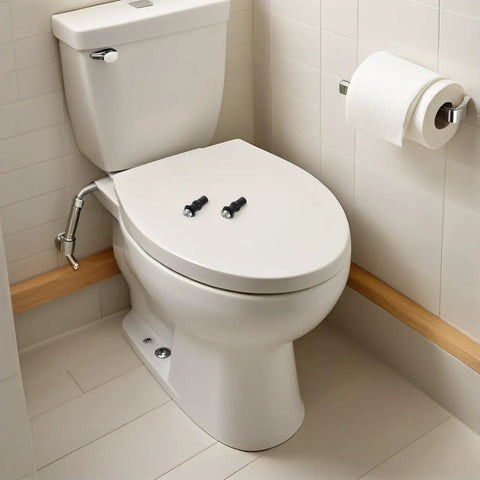 8 Piece Toilet Seat Mounting Kit With Expanding Screws Rubber Washers And Nuts For Metal Mounting Hardware DIY Friendly Tool Free Installation Black Universal Fit Secure And Stable Fixation on toilet seat