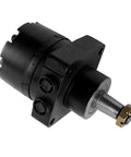 Direct Replacement Hydraulic Wheel Motor For Parker Dynamic Series Beefy Cast Iron High Torque 300cc Per Revolution 240 Bar Max Pressure One To One Drop In Fit OEM Exact Match For Heavy Machinery, angled view of cast iron motor body and shaft.
