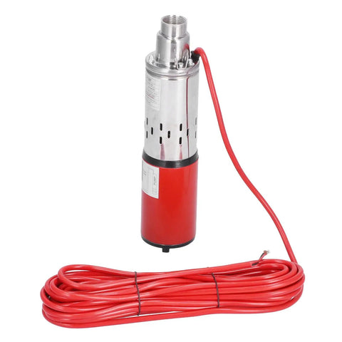 Hella Durable Stainless Steel Solar and DC 12V Submersible Sump Pump with red cable for clean water transfers.