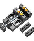 Mini Drill Press Vise For Precision Crafting And Watch Repair Aluminum Bench Clamp With Four Interchangeable Posts Sturdy Handy Flat Table Vice For Small Parts Beads Nuts And Hobby Projects, black aluminum with posts