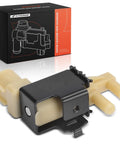 Vapor Canister Vent Solenoid Valve For Toyota Corolla 2000 to 2004 Matrix 2003 to 2004 and 2005 AWD Prizm 2000 to 2002 And Pontiac Vibe 2003 to 2005 1.8L Replacement EVAP Purge Valve Plug And Play Easy Install product packaging and valve.
