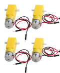 4 Pack DC TT Gearbox Motors That Run On 3 To 6V Dual Shaft Geared Motors For Arduino Smart Cars And DIY Robots 200 RPM With 1 To 48 Reduction High Torque Tiny Motors For Microcontroller Projects