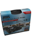 Box of 9560 BTU Portable Gas Camp Stove MS3800 With Carrying Case Piezo Ignition CSA Certified for indoor outdoor use