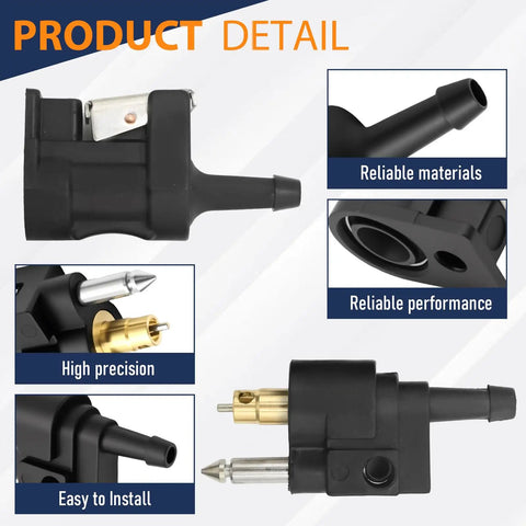 1/4 Inches 6mm Barb Female Fuel Line Quick Connector And 1/4 Inches 6mm Barb Male Fuel Line Connector Replacement for Yamaha Outboard Motor Durable Brass And Aluminum Fittings for Secure Leak Free Quick Connection And Easy Installation detail view.