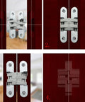 Two Pack Concealed Hinges With 180 Degree Opening For Cabinets And Doors, Heavy Duty Zinc Alloy Hidden Door Hinges, installed view