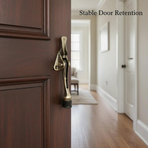 Hands Free Foot Pedal Door Stop With Weighted Base For Standard Interior Doors Zinc Alloy Floor Holder in wood door