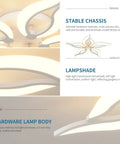 LED Ceiling Light With Remote 42W Dimmable Modern Flame Shape Flush Mount Chandelier Acrylic Fixture for living spaces.