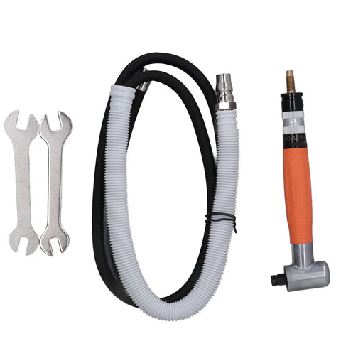 Top Tier Pneumatic Die Grinder Pumping Out Lightning Fast 50000 RPM In A Compact Pencil Handle with hoses and wrenches for easy use.