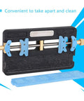Dual Slot PCB Soldering Holder And Circuit Board Clamp Stand, Pro Grade Heat Resistant Steel with convenient cleaning feature.