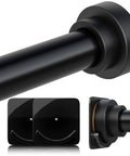 No Drill Tension Shower Curtain Rod 31 To 120 Inches, 1.1 Inch Diameter Rustproof Stainless Steel, Heavy Duty Matte Black