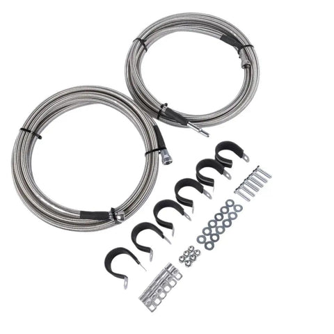Premium Fuel Line Kit AP02 QFF0015SS For Chevy Cobalt HHR Ion G5 2005-2010 Reliable Direct Fit Replacement Hose Assembly That Keeps Your Ride Running Smooth And Safe Down The Road. Fuel line hose kit with braided steel lines, clamps, bolts, and washers.